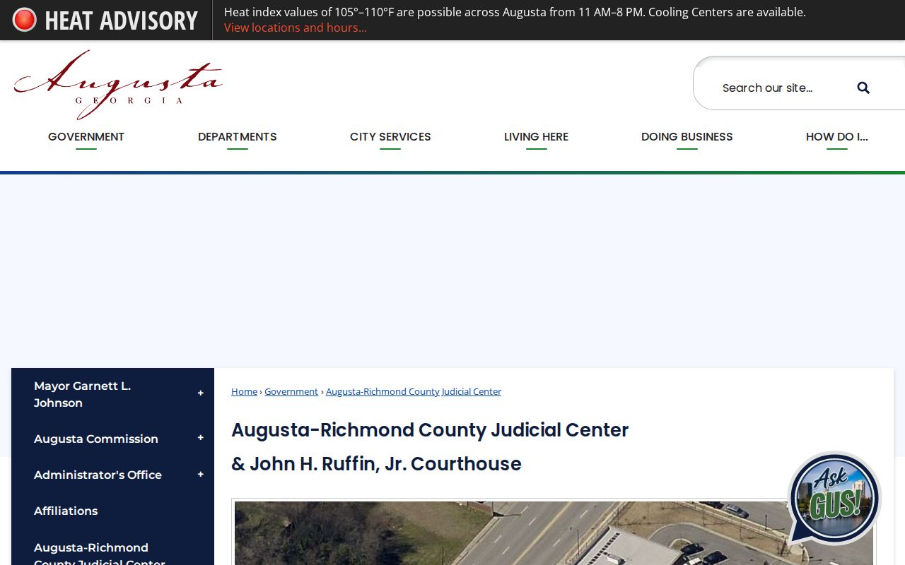 Official Augusta-Richmond County Judicial Center information page