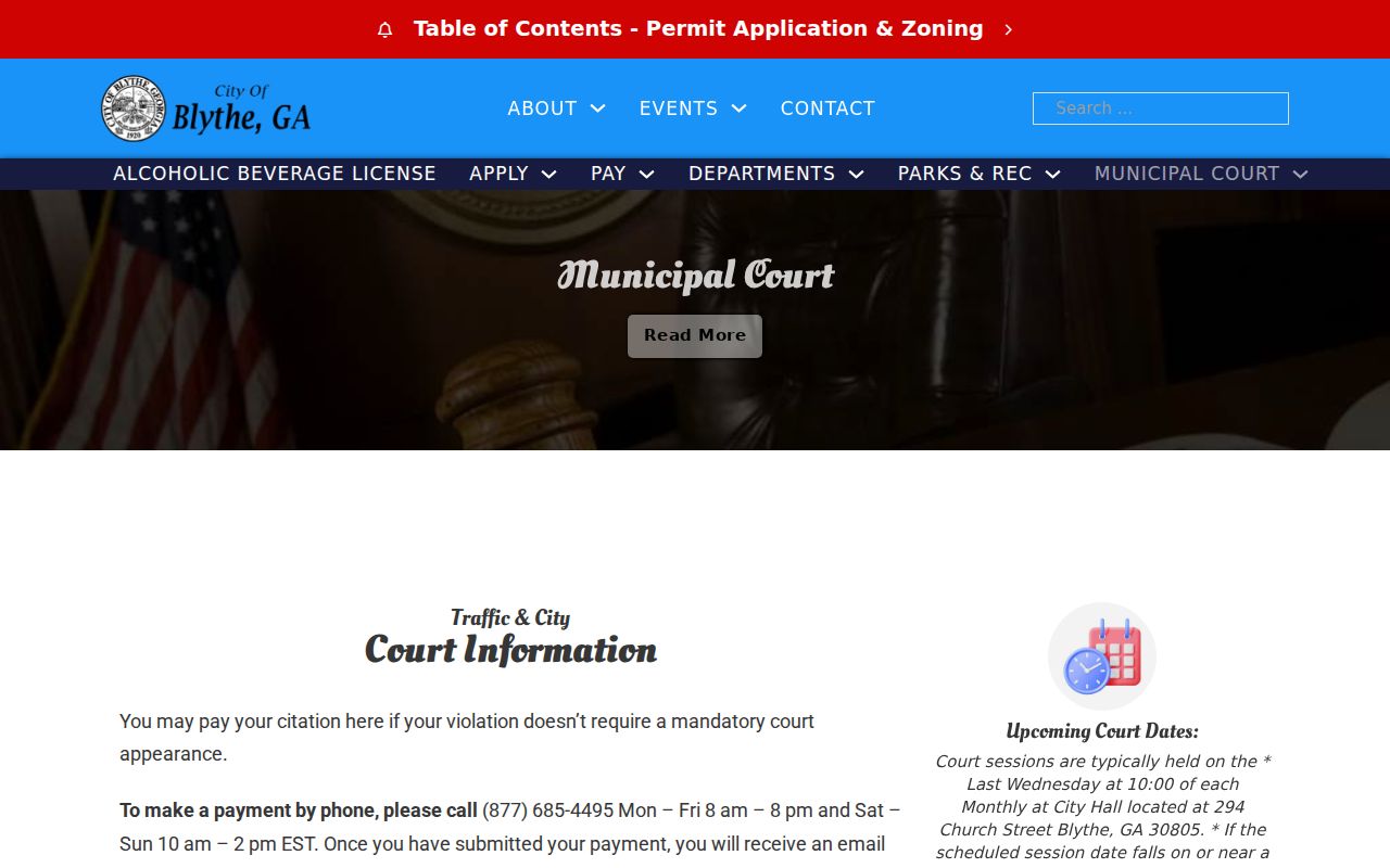 Blythe court records and Municipal Court information