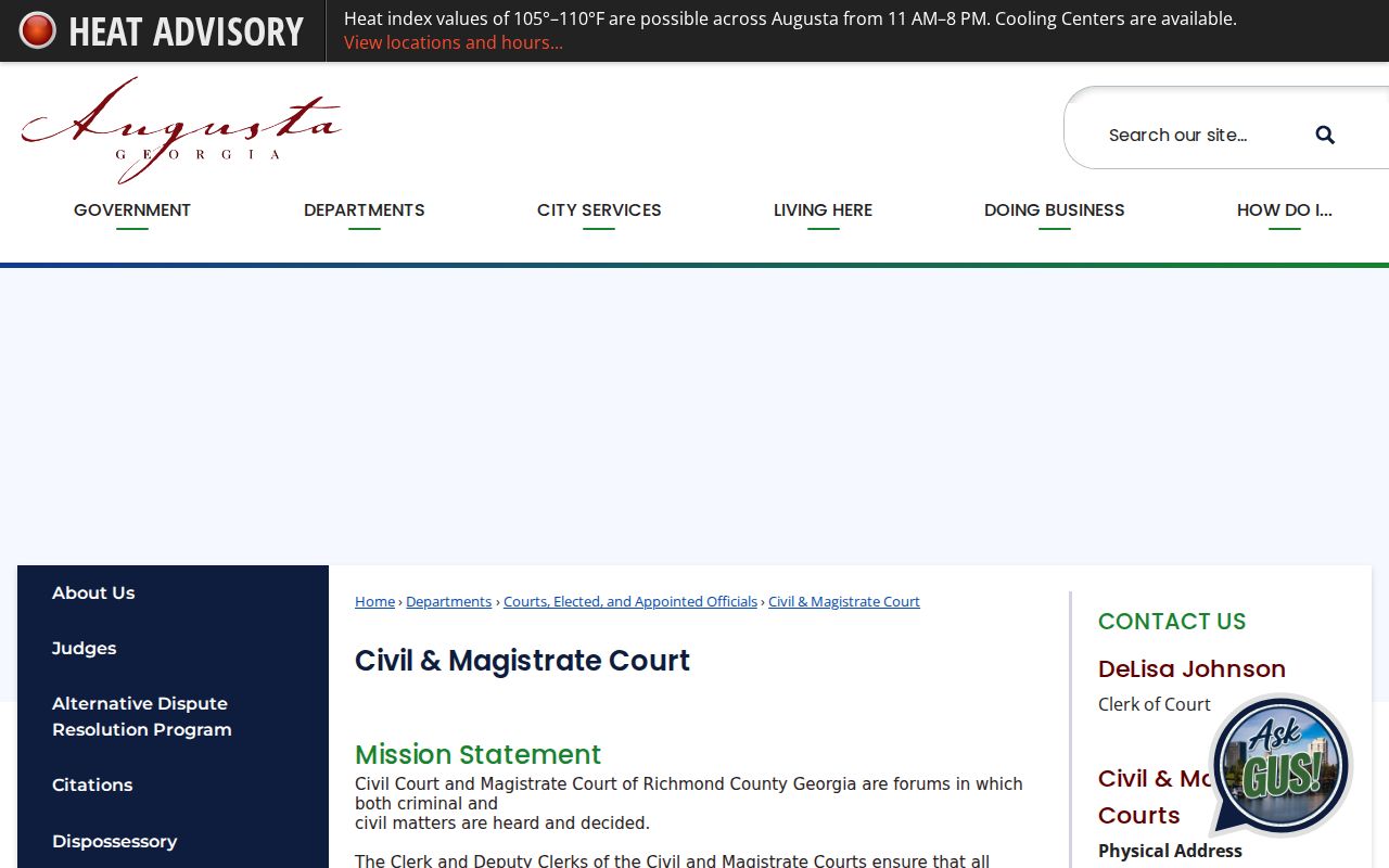 Richmond County civil court docket office access