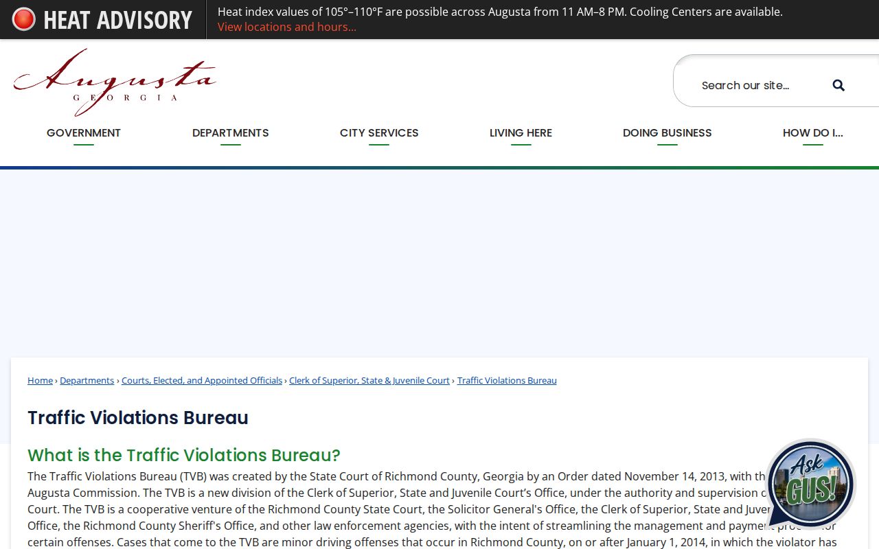 Richmond County Traffic Violations Bureau official page